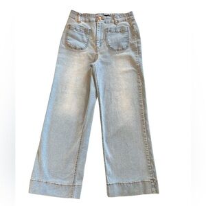Bagatelle Light Blue Wide Leg Cropped Jeans Patch Pocket Sailor Pants Size 28